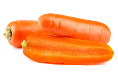 fresh carrots isolated on white background