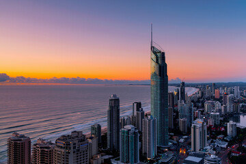 Gold Coast, Surfers Paradise aerial cityscape view at sunrise © Bostock