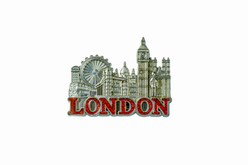 fridge magnet isolated on white background - London