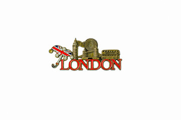 fridge magnet isolated on white background - London