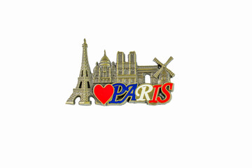 fridge magnet isolated on white background - paris
