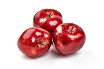 Red delicious apples, isolated on white background