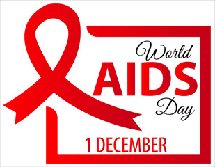 World AIDS Day. December 1st World Aid Day poster. Vector illustration
