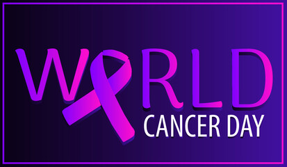 World Cancer Day concept. Lavender Ribbon. Vector illustration. 