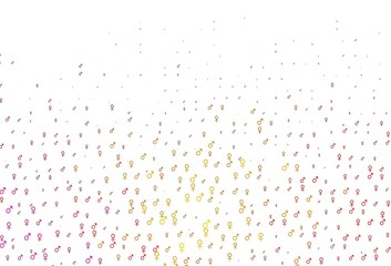 Light pink, yellow vector pattern with gender elements.
