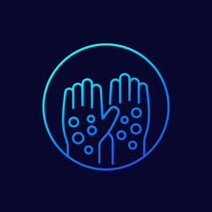 psoriasis, rash line vector icon