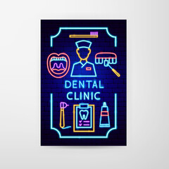Dental Clinic Neon Flyer