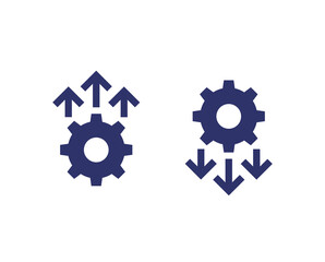 optimization icons with arrows, vector