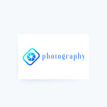 photography logo with camera, minimal design, vector