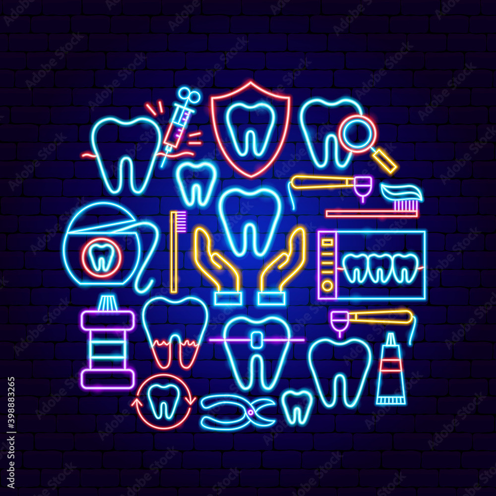 Sticker Dental Neon Concept