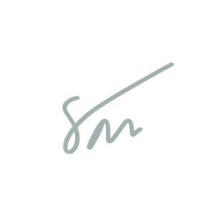 Sm initial handwriting or handwritten logo for identity