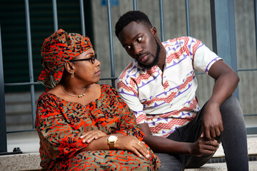 portrait of a beautiful african couple in love.