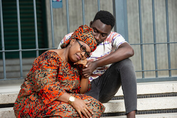 portrait of a beautiful couple in tears.