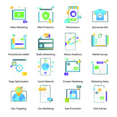 
Digital Marketing and Media Vectors in Modern Gradient Style 
