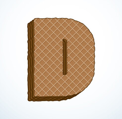 Vector set of stylized symbols wafers with cream inside
