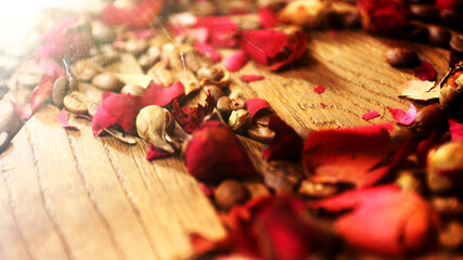 Naklejka na ściany i meble dry rose petals