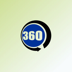 360 degree arrow, 360 vector logo design template idea and inspiration.