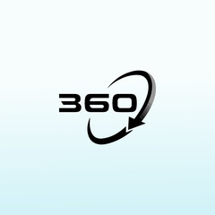 360 degrees view vector icons for virtual reality ,360 vector logo design template idea and inspiration.