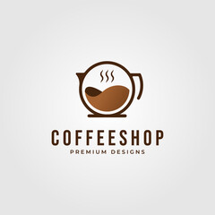 minimalist coffee shop logo vector illustration design