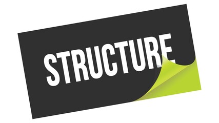 STRUCTURE text on black green sticker stamp.