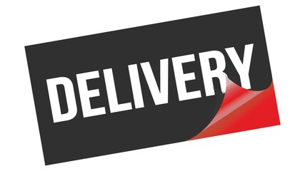 DELIVERY text on black red sticker stamp.