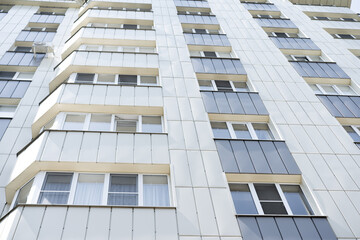 Multi-storey residential building as background