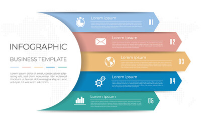Presentation infographic template 5 options for business