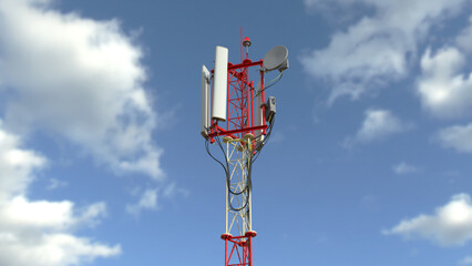 Mobile base station antennas. 3D render.