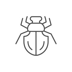 Bug line outline icon or insect concept