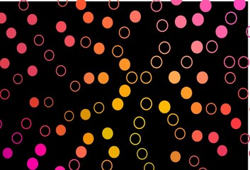 Dark Pink, Yellow vector background with bubbles.
