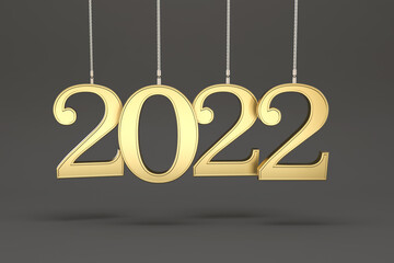 New Year 2022 Creative Design Concept with - 3D Rendered Image	