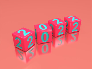 New Year 2022 Creative Design Concept - 3D Rendered Image	