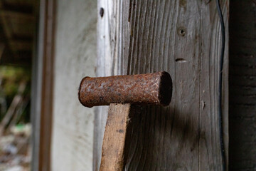 Badly rusted nails and mallets