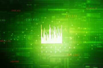 2d rendering Stock market online business concept. business Graph 