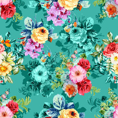 Floral clip art with colors and layers effect