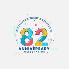 82 Anniversary celebration, Modern 82nd Anniversary design