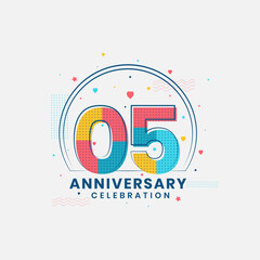 Fototapeta premium 5 Anniversary celebration, Modern 5th Anniversary design
