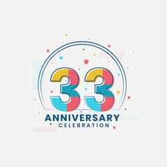Fototapeta premium 33 Anniversary celebration, Modern 33rd Anniversary design