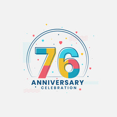 76 Anniversary celebration, Modern 76th Anniversary design