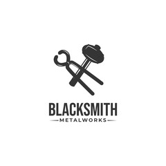 Retro vintage blacksmith logo badge