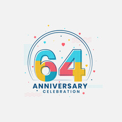 64 Anniversary celebration, Modern 64th Anniversary design