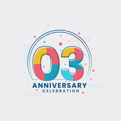 Fototapeta premium 3 Anniversary celebration, Modern 3rd Anniversary design