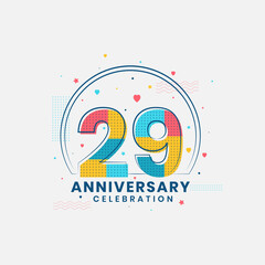 29 Anniversary celebration, Modern 29th Anniversary design
