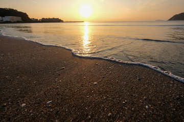 神奈川県逗子海岸の夕日