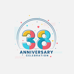 38 Anniversary celebration, Modern 38th Anniversary design