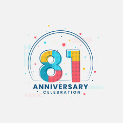 Obraz premium 81 Anniversary celebration, Modern 81st Anniversary design