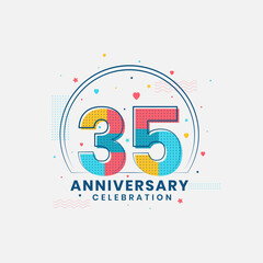 35 Anniversary celebration, Modern 35th Anniversary design - obrazy, fototapety, plakaty