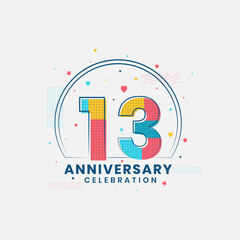 13 Anniversary celebration, Modern 13th Anniversary design