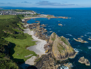 Moray Coastline towards Findochty in summer