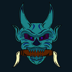 illustration of oni mask